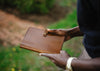 brown leather notebook cover