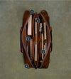 A briefcase photographed from above, with numbered points on featured that correspond to the list in this section.