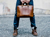brown vegetable tanned leather from Italy