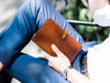 Hand stitched full grain italian leather journal cover