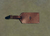 brown leather luggage tag