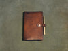 handstitched brown leather journal cover