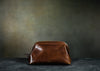 men's brown leather shave kit