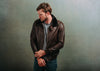 satchel & page brown calf leather bomber jacket